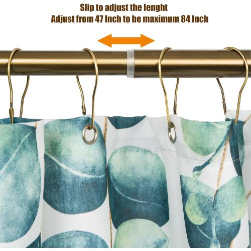Artiwell Heavy Duty Shower Rod, Adjustable Shower Curtain Rod, Expandable 47-84 Inch, Permanent Mount Shower Rod, Never Rust Stainless Steel for Window Curtain and Closet, Champagne Bronze
