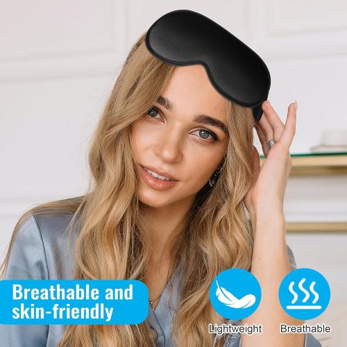 Sleep Mask,Upgraded 3D Deep Contoured Eye Mask for Sleeping,No Pressure Eye Covers 99% Block Out Light Eye Mask with Adjustable Elastic Strap for Sleeping, Yoga, Traveling (1pc,Black)