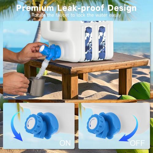 Gallon Water Jug with Spigot, Portable Water Tank BPA Free, Leak-Proof Water Containers for Camping Water Storage Containers for Emergency Outdoor Hiking