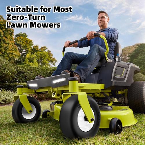 13x5.00-6 Flat Free Lawn Mower Tire, 13x5-6 Zero Turn Mower Front Tires, 13x5x6 Solid Mower Wheel for Residential and Commercial, 3/4 and Extra 5/8 Bearing, 3.25-5.9 Center Hub, 2Pack White