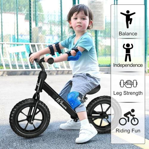 Size 12 Color Black Toddler Balance Bike 12” No Pedal Training Bicycle for Kids 24 Months to 5 Years Tool-Free Adjustments Seat and Handlebar Best Gift for 2-5 Boys Girls