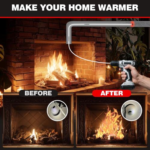 30 Feet Chimney Sweep Kit, Chrome Button Locking System, Chimney Cleaning Kit, Chimney Brush, Chimney Cleaning Tool, Chimney Cleaning System with 9 Flexible Chimney Rods