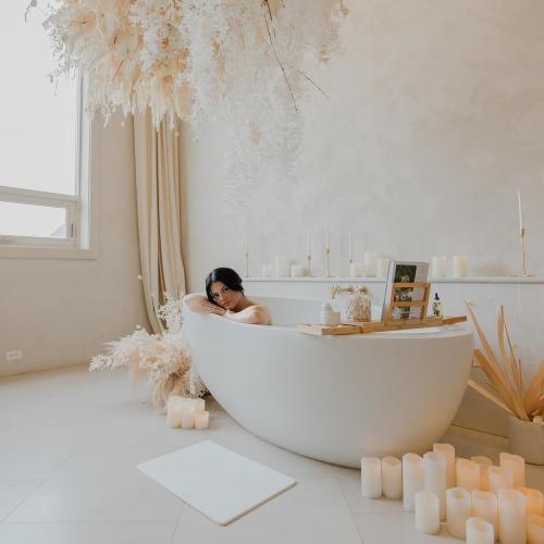 Stone Bath Mat for Bathroom – Quick Drying, Non-Slip Shower Mat – Super Absorbent Bath Stone Mat – Water Absorbing Bathmat, 23” x 15”, Swiss Coffee