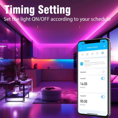 VOLIVO 25 ft Led Strip Lights for Bedroom, Color Changing Led Light Strips Kit with Bluetooth App Control and IR Remote, RGB Music Sync Lighting for Room, Home Decor