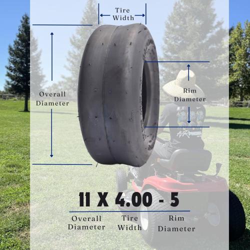 Dayrim 11x4.00-5 Zero Turn Lawn Mower Tires - Set of 2, Smooth Riding, Turf-Friendly 4-Ply Tubeless Lawn & Garden Tires, Replacement for Lawn Mowers