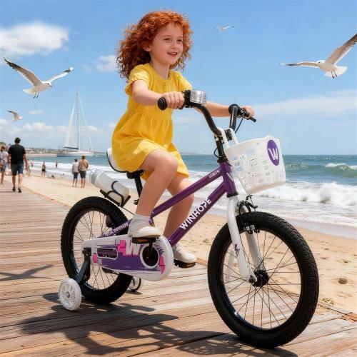 WinHope 12-18 Inch Kids Bike with Light up Training Wheels for Boys Girls