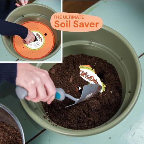 Bloem Ups-A-Daisy 15 Round Planter Pot Lift Insert,1 Pack | Soil-Saving, Durable Resin Disks for Bulky Garden Planters and Pots | Drainage Holes