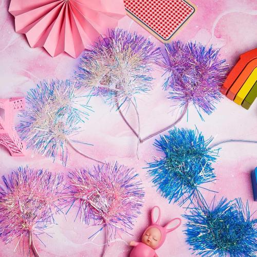 Juexica 16 Pcs Lighted Cat Ears Headband with Color Change LED Cat Headband Rave Hair Accessories for Women (Classic Color)