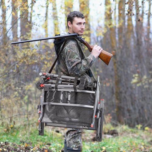 TR 360 Degree Swivel Hunting Blind Chair,400 lbs Capacity Silent,4 Legs and Seat Armrests Height Adjustable,Comfortable Padded Seat,Portable Ground Hunting Chair for Deer Dove Hunting