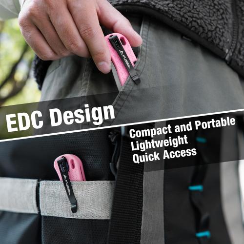 FLISSA 4.5 Folding Pocket Knife, Lightweight EDC Pocket Knife with Axis Lock, 3.2 AUS-8 Steel Blade, Sharp Camping Hiking Knife with Pocket Clip, Unique Tool Gift for Men, Dad (Pink)