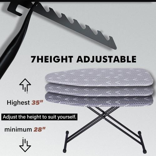 Size 47x16 Ironing Board Full Size, Metal Construction Iron Board with Extra Thick Heavy Duty Padded Cover, Stable Structure, Anti-Skid Feet (47x16)