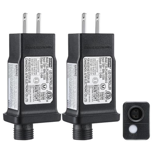 30V/29V LED Power Supply, Class 2 Power Supply for Christmas String Light Decorations, 12W 8 Mode Light LED Transformer Replacement for Christmas Plug, Waterproof Plug Adapter(2 Pcs)