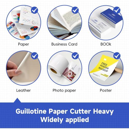 12 Inch Guillotine Paper Cutter Heavy Duty,Paper Cutter Heavy Duty for A4 Paper, 400 Sheet Capacity,White Paper Cutter Heavy Duty for Office Home School