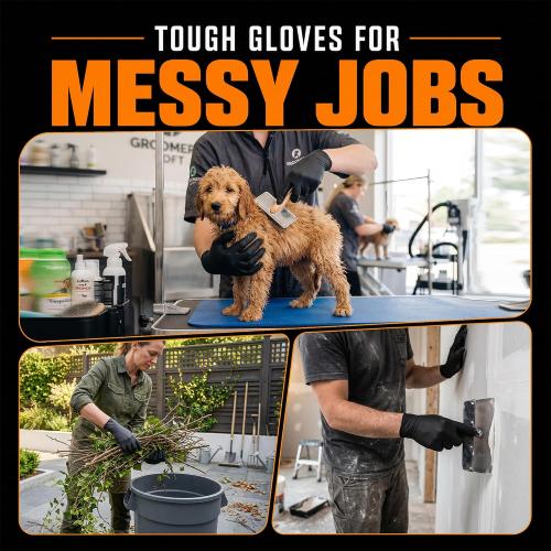 HEAVY DUTY 7 Mil Nitrile Black Gloves Disposable Latex Free Rubber Latex Cleaning Mechanic Food Prep Gloves 1000PCs