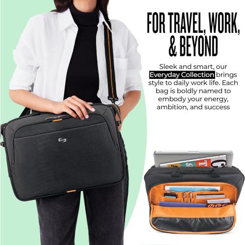 Solo New York Briefcase - Laptop Carrying Bag for Women & Men, Brief for Travel & Work, Adjustable Shoulder Strap - Ace Slim