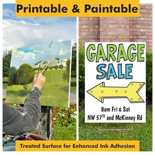 Corrugated Plastic Board 24x36 inch - 4 Pack White Plastic Poster Board, 3/16'' (5MM) Thick Blank Board, Waterproof Sheets for Indoor & Outdoor Use, Displays