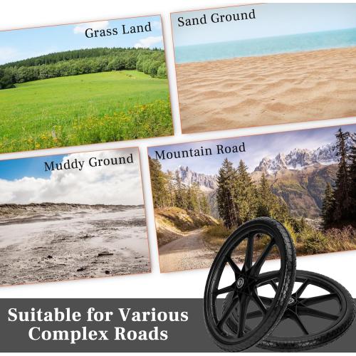 Upgraded 20 Flat Free Wheels Compatible with rubbermaid Wheelbarrow Tires, 20 Flat Free Tires with 5/8 Bearings Replacement for rubbermaid Cart Wheels/Big Wheel Utility Carts(5/8 Bearings)