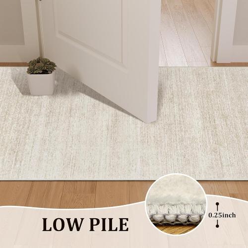 Valenrug Washable Rugs 2x3 - Stain Resistant 2x3 Entryway Area Rugs for Living Room, Non Slip Backing Large Area Rugs for Bedroom, Folable Door Mat (2'x3', Beige)