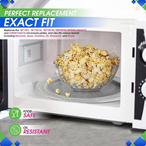 Microwave Plate Replacement 12 3/4 Fits 1B71961F LG and Kenmore Microwave Glass Plate - Exactly Replaces Rotating Microwave Turntable Plate - Oven Spinning Dish Tray For Better Reheating and Cooking