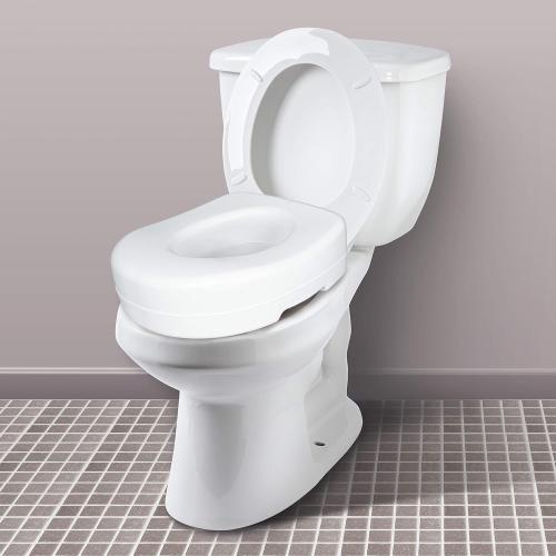 Carex Toilet Seat Riser, 5.5 Inch, Toilet Seat Risers for Seniors, Raised Toilet Seat, Supports 300lbs, Slip-Resistant, Toilet Riser, Elevated Toilet Seats