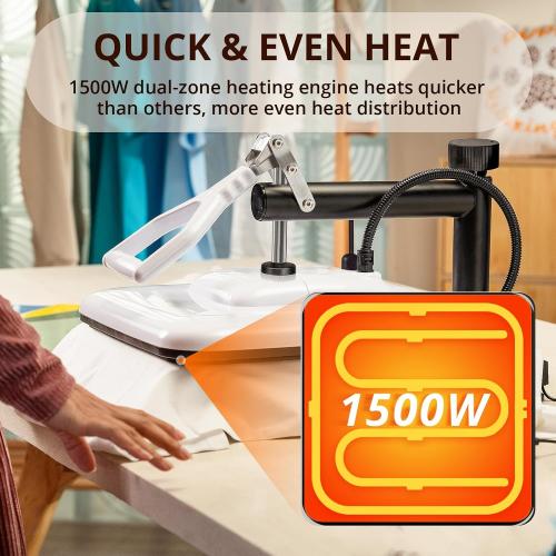 BLACK AND WHITE HTVRONT Heat Press Machine 15x15 - Swing Away Heat Press Machine for T Shirts - Professional Heat Press for Sublimation, Vinyl, Heat Transfer Projects, Heats Up Fast & Distribute Heat Evenly