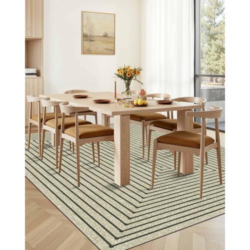 Area Rug for Living Room, Extra Large Beige Modern Abstract Washable Rugs, Boho Non Slip Low Pile Carpet for Indoor Bedroom Dining Room, Office, Dorm, Classroom and Farmhouse - Beige