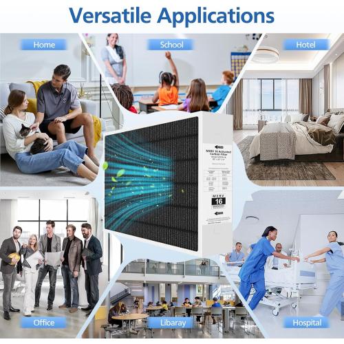 20x25x5 MERV 16 Air Filter Compatible with Lennox HCC20-28 MERV 16 Furnace Filter for HVAC System, Part Number HCF20-16, HCF20-10, 2 Pack