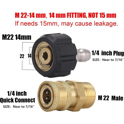 RIDGE WASHER Pressure Washer Adapter Set, Gun to Wand, M22 to 1/4'' Quick Connect