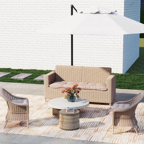 Outdoor Chair Cushions Set of 2, Seat Pads for Patio Wicker Chairs Garden Dining Chair, Indoor Outside Use, Fade-Resistant & Waterproof, Taupe