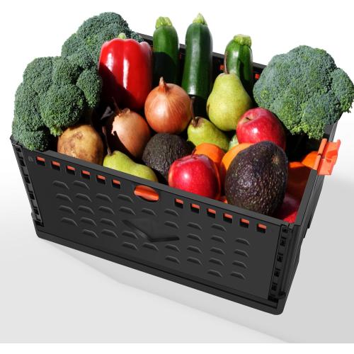 Collapsible Crate Folding Hand Truck Set -No Assembly Required-Teacher Collapsible Rolling Cart with Wheels,Shopping Cart for Groceries,Crate On Wheels and Tote Basket,Mobile Storage for File, Book