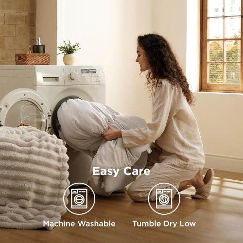 Bedsure Full Size Comforter Set, Beige Soft Prewashed Bedding for All Seasons, 3 Pieces GentleSoft™ Warm Down Alternative Bed Set, 1 Lightweight Comforter (82x86) and 2 Pillowcases (20x26)