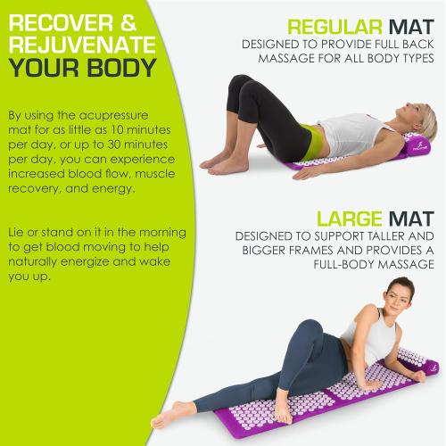 DoSensePro Acupressure Mat and Pillow Set for Back/Neck Pain Relief and Muscle Relaxation