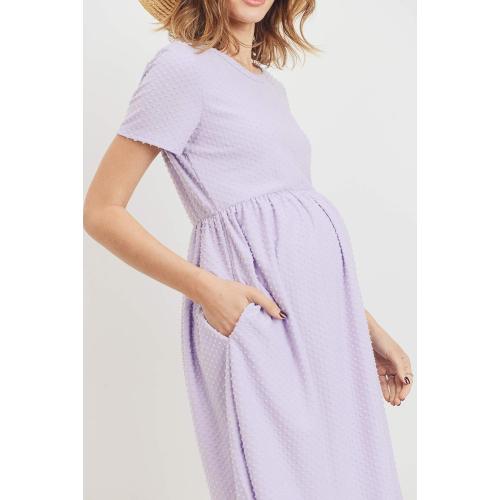 M HELLO MIZ Women's Maternity Empire Waist Casual Dress