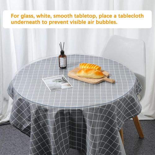 54 Inch Round Clear Dining Table Protector Tablecloth Cover Desk Top Pad Mat for Glass Furniture Study Coffee End Bed Sofa Side Bistro Bar Corner Pub Night Stand Dinner Table Thick Plastic PVC Vinyl