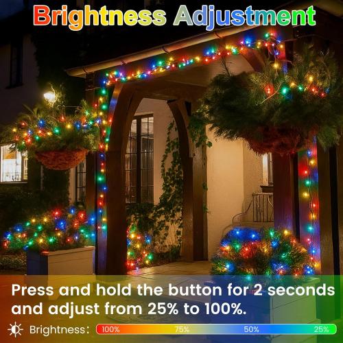 Cool White to Multicolor Color Changing 200 LED 66FT Connectable Christmas String Lights for Outdoor Indoor, 11 Modes Christmas Tree Clear Wire Fairy Waterproof Lights with Memory & Remote & Timer