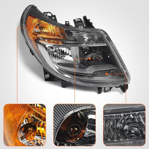 FIONE 6 Pins Headlight W/DRL for Dodge Ram ProMaster 1500 2500 3500 Cargo Van 2014-2022 Halogen Headlamp Assembly RH Passenger 68154588AK CH2503291