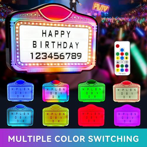 LED Bottle Service Sign Customizable alphanumeric acrylic bottle girl sign light box with 4 set Letters 2set Numbers suitable for clubs, bars, and events rechargeable battery