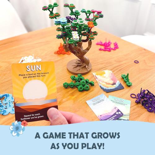 Bloomchasers 3D Flower Stacking Tree Building Board Game for Families and Adults, Light Strategy, Beautiful, Fun & Competitive, Base Game   Expansion, 1-6 Players, Age 12