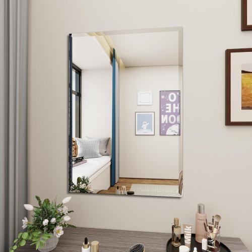 Rectangular Beveled Bathroom Mirrors, 28X48 inch Square Frameless Mirror, Rectangular Frameless Mirrors，Beveled Bathroom Mirror。