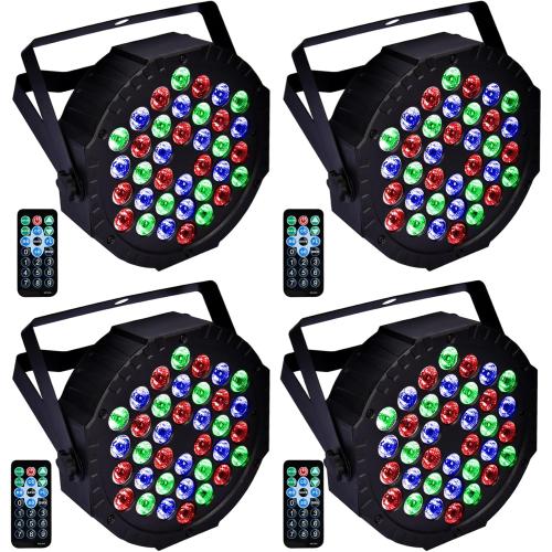 Stage Lights Dj Lights for Parties Led Stage Lights Sound Activated Portable Party Lights Par Lights 36 Led RGB Remote Control Disco Lights Uplights for Indoor Events Bar Birthday Wedding Outdoor