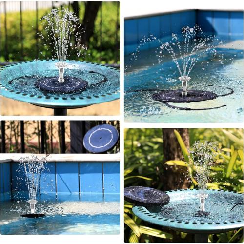 3.5W Solar Fountain Pump for Water Feature Outdoor DIY Solar Bird Bath Fountain with Multiple Nozzles, Solar Powered Water Fountain for Garden, Ponds, Fish Tank and Aquarium