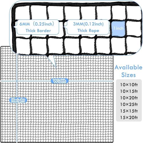 Golf Net,10Ft,15Ft,20Ft,25Ft, 30Ft, 40Ft Golf Practice Net,Sports Practice Barrier Net, Heavy Duty Ball Netting Golf Hitting Net, DIY Ball Net,Baseball Net Hockey Net and Chipping Net