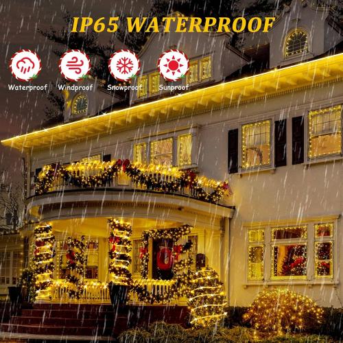 Heceltt 492ft LED Rope Lights Outdoor,1500 LED Tube Lights with 8 Modes, IP65 Waterproof LED Rope Lighting for Patio Eaves Pool Party Backyards Garden Holiday Lights Decoration(Warm White)