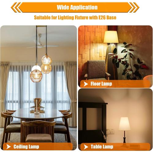 8 Pack 2700K Soft White LED Edison Bulbs 40W Equivalent, Clear ST19/ST58 Vintage 4W LED Light Bulbs for Ceiling Lights, 90 CRI, 450LM, E26 Base, Non-Dimmable
