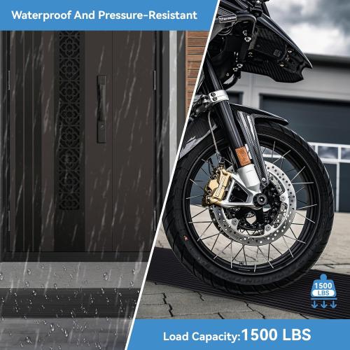 1 Rise Threshold Ramps for Doorways 40'' L Floor Transition Strip Self-Adhesive Ramps for Wheelchairs for Home, Door Threshold for Home (Black)