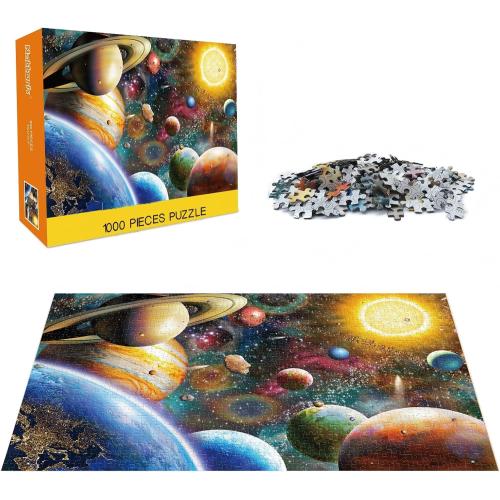 Jigsaw Puzzles 1000 Pieces for Adults, Families (Space Traveler, Solar System) Pieces Fit Together Perfectly