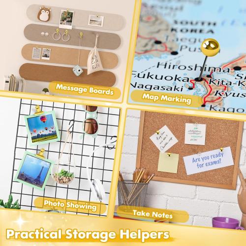 315Pcs 5 Style Gold Push Pins, Decorative Push Pins, Cute Pushpin Clip, Push Pin Hooks, Gold Metal Thumb Tacks Office Accessories for Cork Board Map Office