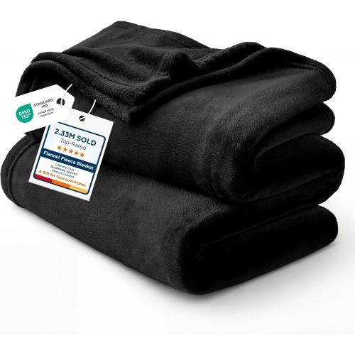 Bedsure GentleSoft Fleece Blankets King Size Black - Bed Blanket Soft Lightweight Plush Cozy Fuzzy Luxury Microfiber, 108x90 inches    **Black**