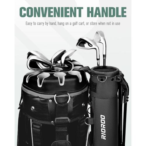 Golf Stand Bag, Lightweight Par 3 Golf Bag Holds Up to 7 Clubs with Two Way Dividers Cooler Pocket Shoulder Strap and Multiple Storage Pockets for Men and Women