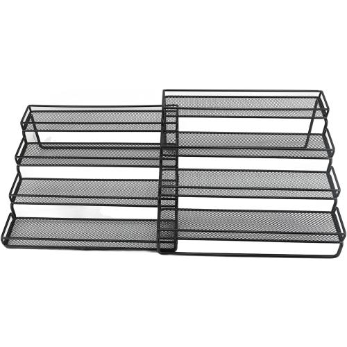 Condient Rack Organizer for Cabinet, 4 Tier Seasoning Step Storage Organizer, Adjustable Metal for Countertops & Cabinets with Stable Frame